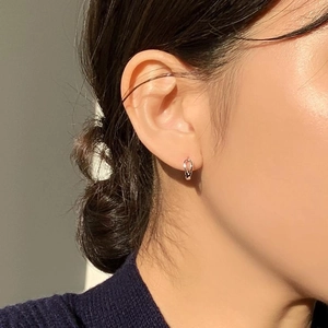Minimalist 925 sterling silver teardrop earrings with a polished geometric hollow design