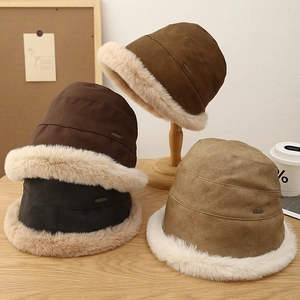 Chapeau Cloche Hiver Femmes Daim Fausse Fourrure Épaissi Chaud Coupe Vent Protection Oreilles Extérieur Minimaliste