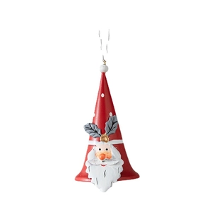 Creative Christmas Santa Claus painted metal bell ornament for festive tree decoration