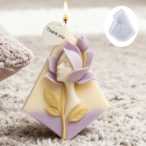 3D Gesicht Blume Silikonform DIY Relief Skulptur Für Kerze Seife Herstellung Heimdekoration Elegante Göttin Floral Handwerk Werkzeug
