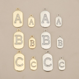 Lussuoso Pendente Lettera in Rame Placcato Oro Strass Ovale Mini Alfabeto DIY Charm per Collana Bracciale Creazione Gioielli