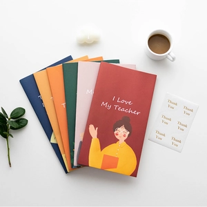 I Love My Teacher stationery gift sets with colorful envelopes and gold thank you stickers