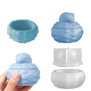 Round Conch Storage Box Silicone Mold DIY Textured Resin Casting Jar Gypsum Candle Cup Crafts