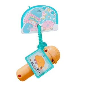 Cute cartoon microphone keychain in orange with recording and sound effects function