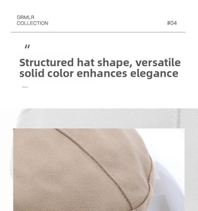 Detail showing high-quality twill fabric and structured stitching of this khaki beret