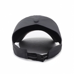 Quick-dry breathable black open-top sun visor with adjustable buckle for outdoor sports