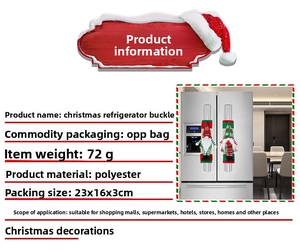 Polyester Christmas gnome fridge handle covers dimensions 23x16x3cm for festive decor