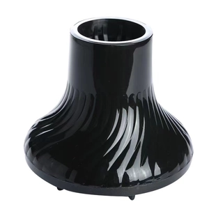 Universal black hair dryer diffuser attachment with spiral texture on white background