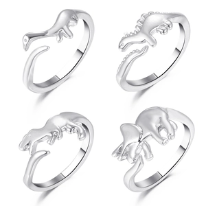 Funny Dinosaur Open Ring Adjustable Copper Geometric Animal Jewelry For Women Men Fashion Gift