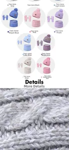 Detail view of thickened knit fabric texture and ten available color mix options for kids' sets