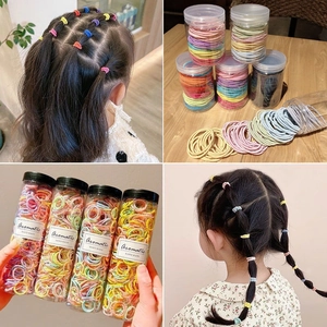 Kids Elastic Hair Ties Small Non Damaging Rubber Bands High Stretch Hair Loops Ponytail Holders For Girls Toddlers Infants
