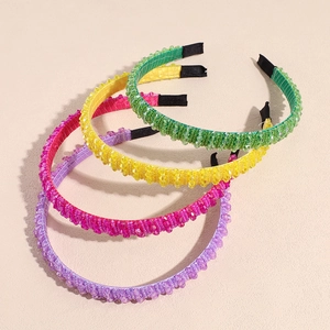 Lot de quatre serre-têtes colorés en strass avec perles de cristal facettées et design antidérapant