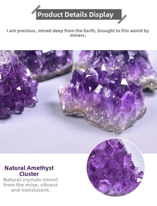 Macro view of Uruguay natural deep purple amethyst cluster with detailed crystal texture