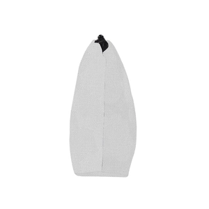 White canvas makeup bag with Evil Eye print and black zipper on a clean background