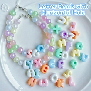 Colorful Alphabet Letter Beads Macaron Candy Color Acrylic Resin Horizontal Hole DIY Jewelry Making Craft