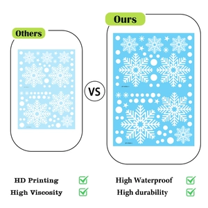 HD printing white snowflake static window stickers showing waterproof texture and high viscosity
