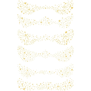 Golden freckle temporary tattoos with moon, star and heart patterns for party makeup