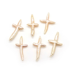 Natural golden freshwater baroque pearls in cross shape for DIY jewelry making