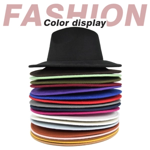 Detailed color selection display of vintage wide brim wool felt jazz hats for women