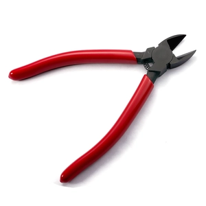 Heavy-duty red diagonal cutting pliers with spring-assisted handles for jewelry making