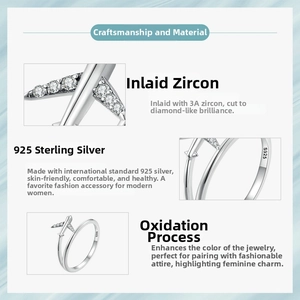 Close-up of S925 sterling silver airplane ring with 3A grade zircon inlays and stamp