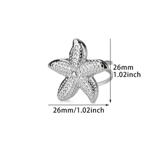 Guida alle dimensioni dell'anello a stella marina con misure di 26 mm x 26 mm