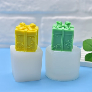 Christmas gift box silicone molds for handmade soap, candles, and fondant crafts