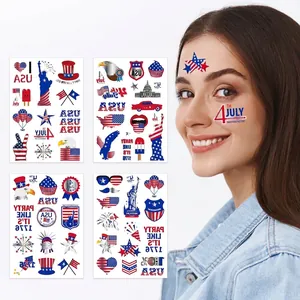 Patriotische USA Flagge Temporäre Tattoos Wasserdicht Rot Weiß Blau 4. Juli Unabhängigkeitstag Party Gesicht Körper Deko