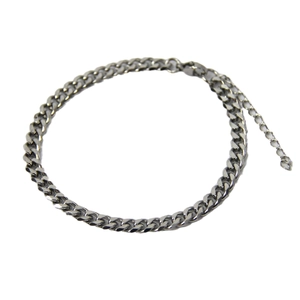 Minimalist silver Cuban link chain bracelet for men and women with extension chain
