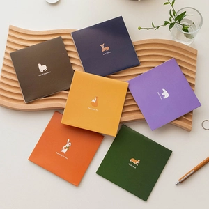Set of 6 cute 3D folding greeting cards with animal patterns and creative well wishes