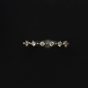 925 Sterling Silver Ring With Micro Set Cubic Zirconia 18K Gold Plated Stacking Thin Round Cut Band For Women