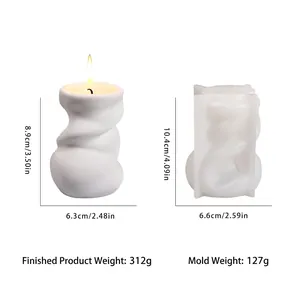 Détails du moule en silicone pour bougie spirale et modèle de bougie en cire torsadée