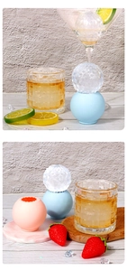 Detailansicht der diamantgeschliffenen Eisballformen aus Silikon für Whiskey