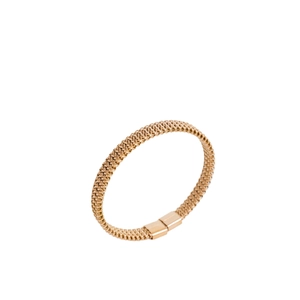 Elegante bracciale a rete in acciaio inossidabile dorato con chiusura magnetica lucida
