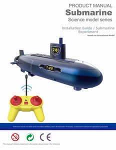 Detailed view of T-218 wireless remote control submarine with handheld controller