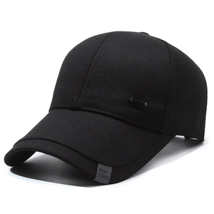 Classic black baseball cap with breathable twill texture and Sport Fashion logo label