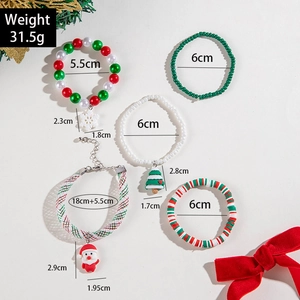 Detailed size chart for Christmas charm bracelets with elk and Santa pendants