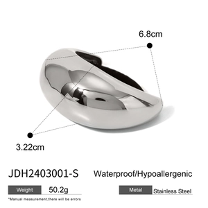 Poliertes Edelstahl-Haargummi, wasserfest und hypoallergen, 6,8 cm Silber-Accessoire