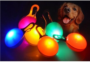 Multi-color LED safety pendant set for dog collars providing bright night visibility