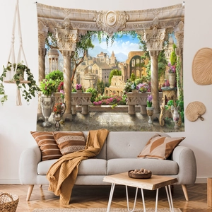 Detailreicher Wandteppich mit römischen Ruinen für moderne Wohnzimmer-Wanddekoration
