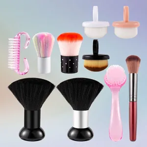 Professional Nail Dust Brush Cleaning Tool Soft Bristles Manicure Brush For Nail Art And Makeup Plastic Metal Handle Tool