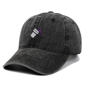 Casquette de baseball vintage délavée anthracite avec broderie pour protection solaire d'été.