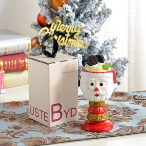 Hand-painted Santa Claus ceramic mug with gift box set for Christmas holiday gift giving