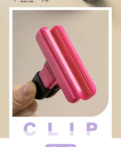 Small 7.7cm pink plastic food sealing clip with spring mechanism and T-shape design