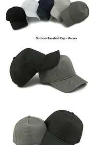 Makro-Detail der atmungsaktiven Netzstruktur und verstärkten Krone der Baseballkappe