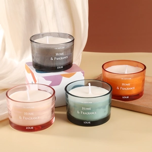 Candela Profumata Alla Cera Di Soia In Vasetto Di Vetro Colorato Per Decorazione Profumata Casa Regalo Stile Macaron