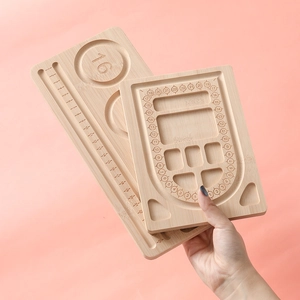 Bamboo wood bead design board for jewelry making with precise measurement scales