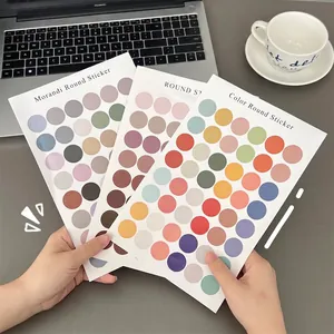 Colorful Morandi dot stickers for journals and gift sealing in various pastel colors