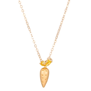 Elegante Karotten-Halskette aus Gold mit gelben Zirkonia-Steinen an einer feinen Kette