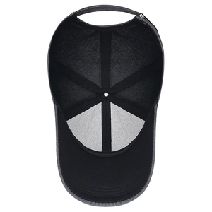 Internal view of men's business style baseball cap with adjustable buckle and inner seams